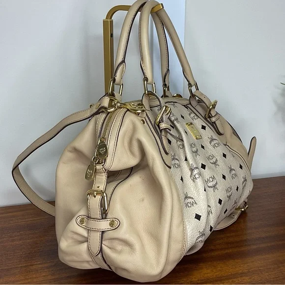 MCM Tan Monogram Satchel - Picture 6 of 16